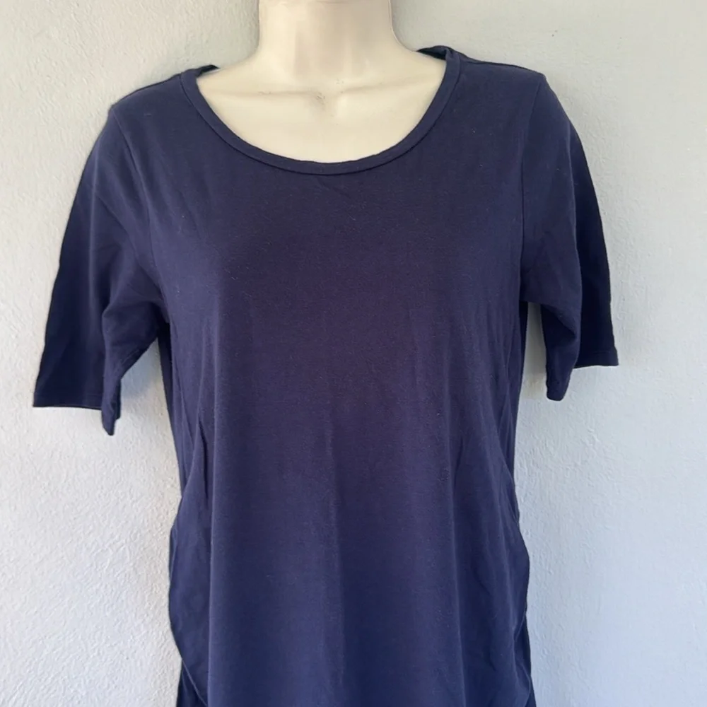 Old Navy Maternity navy blue short sleeve bodycon ruched dress size small